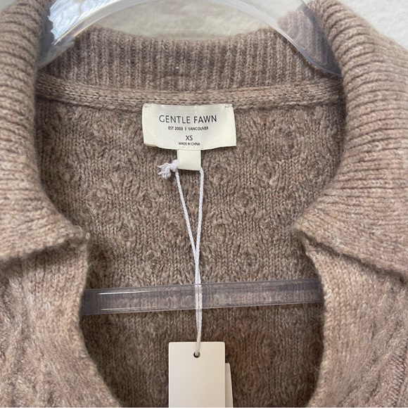Gentle Fawn Napa Collared Sweater Heather Taupe Size XS - Picture 3 of 6